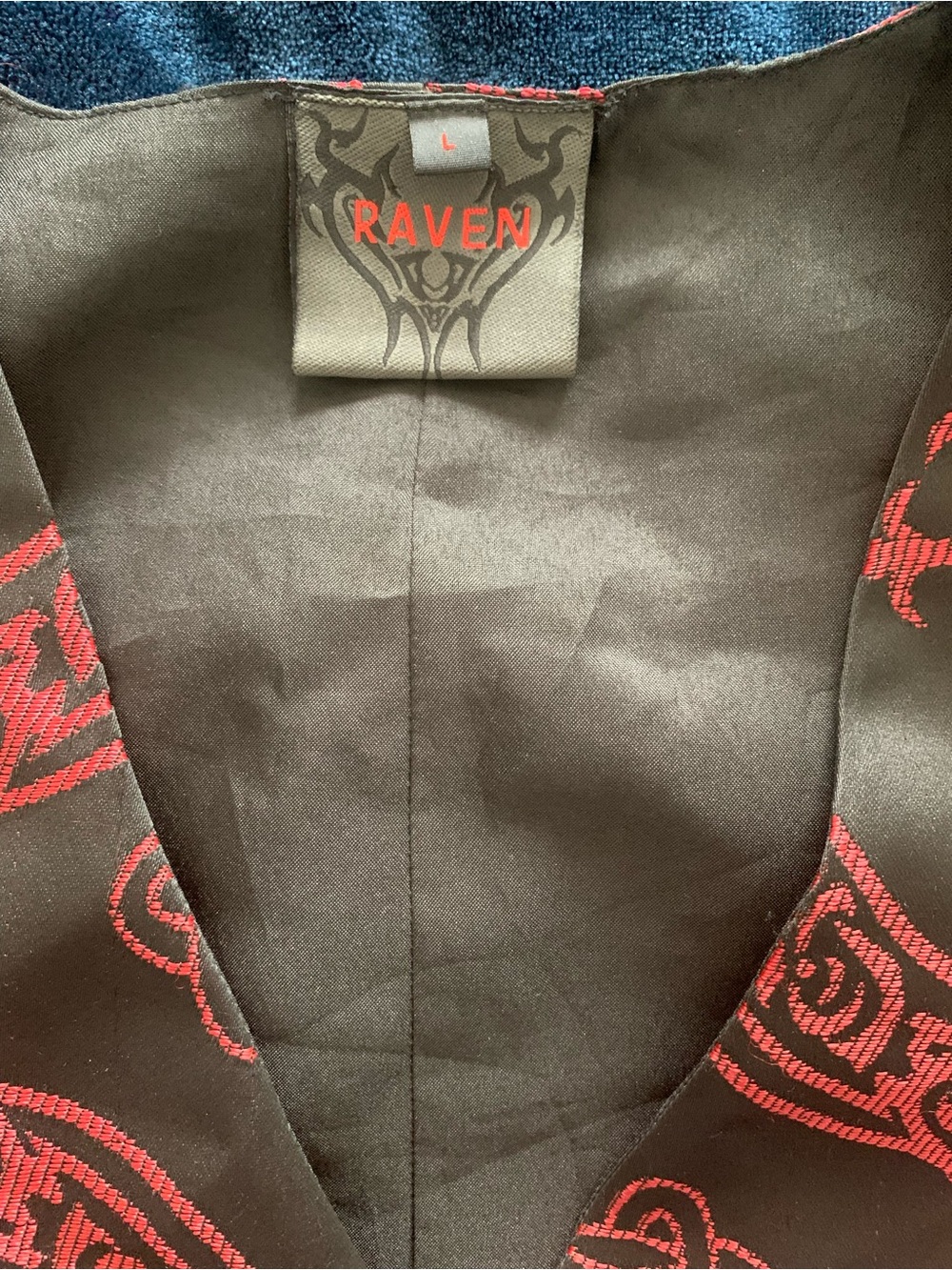 Men’s Goth Black & Red Patterned Vest